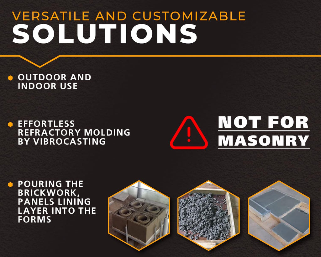 FireCast Castable Refractory Cement Mix 3110 Degree Fahrenheit 20 Lbs High Temperature Heat Resistant Fireproof Mortar Build Repair Pizza Oven Fire Places Forge Kiln Stove