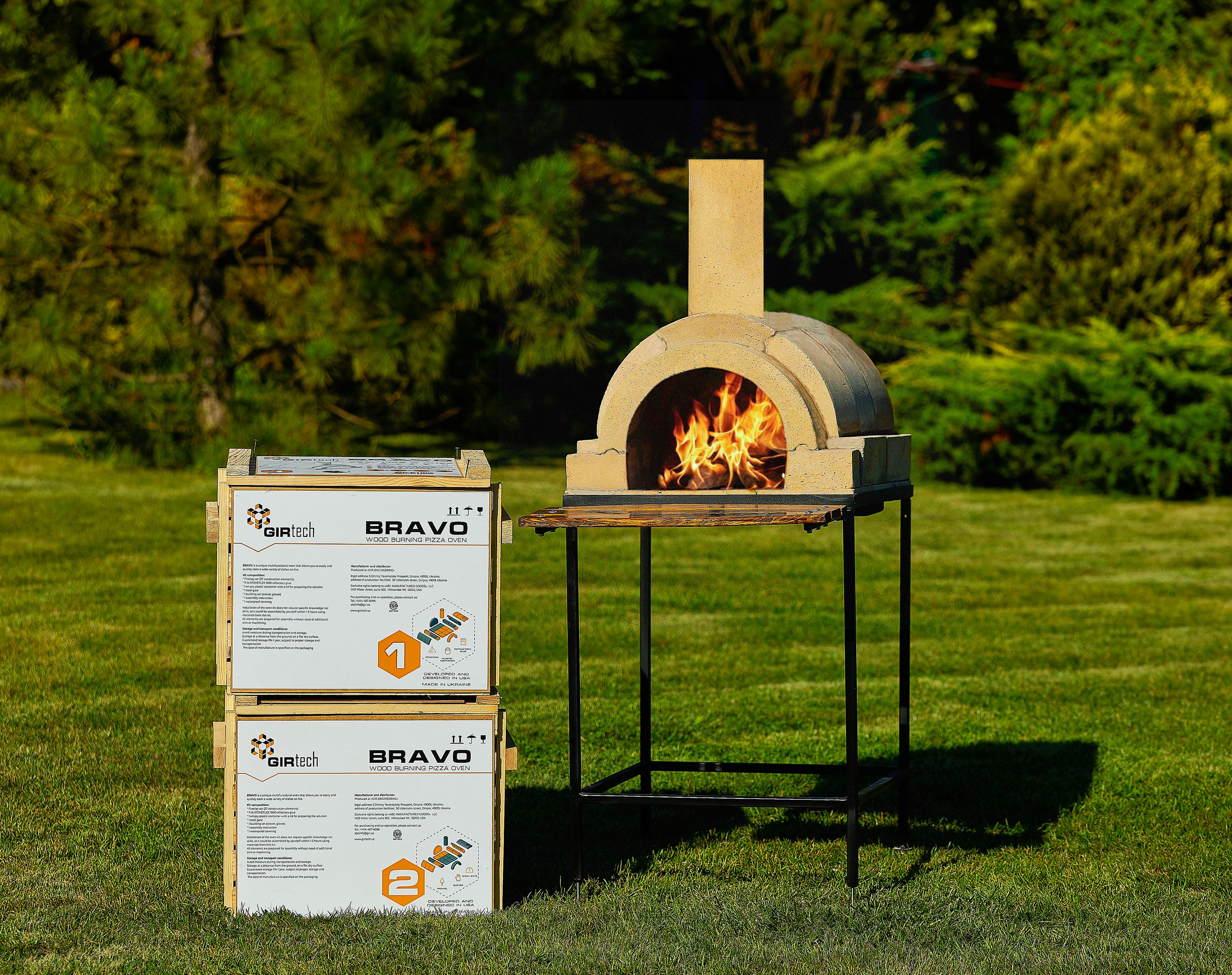 GIRtech BRAVO Wood Burning Fire Brick Pizza Oven